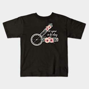 Watercolor Floral Goniometer, Funny Physical Therapy Saying Kids T-Shirt